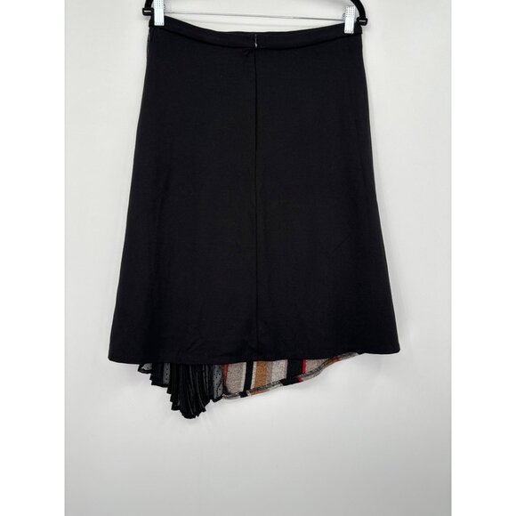 Anthropologie Eva Franco Asymmetrical Striped Tweed Pleated Chiffon Skirt 10 - Picture 3 of 7